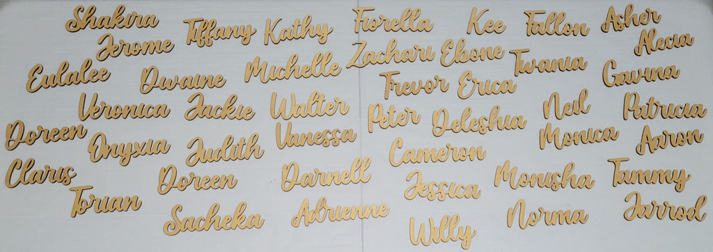 Gold Painted Wood Name Place Settings