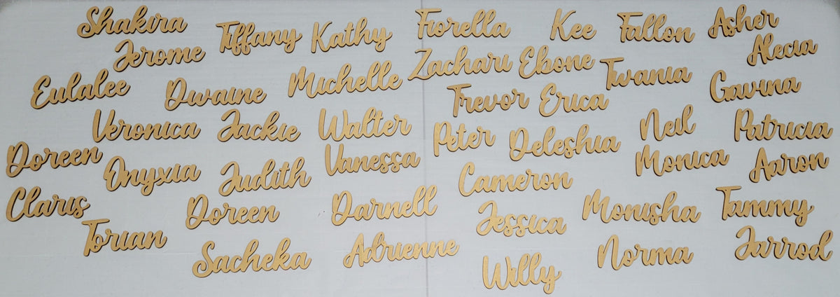Gold Painted Wood Name Place Settings