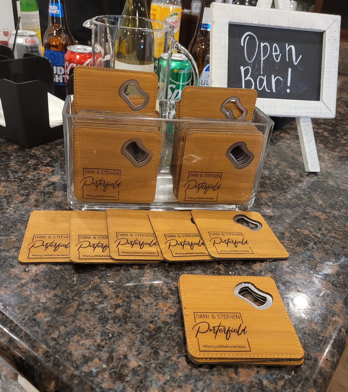 Custom Engraved Bottle Opener Coaster