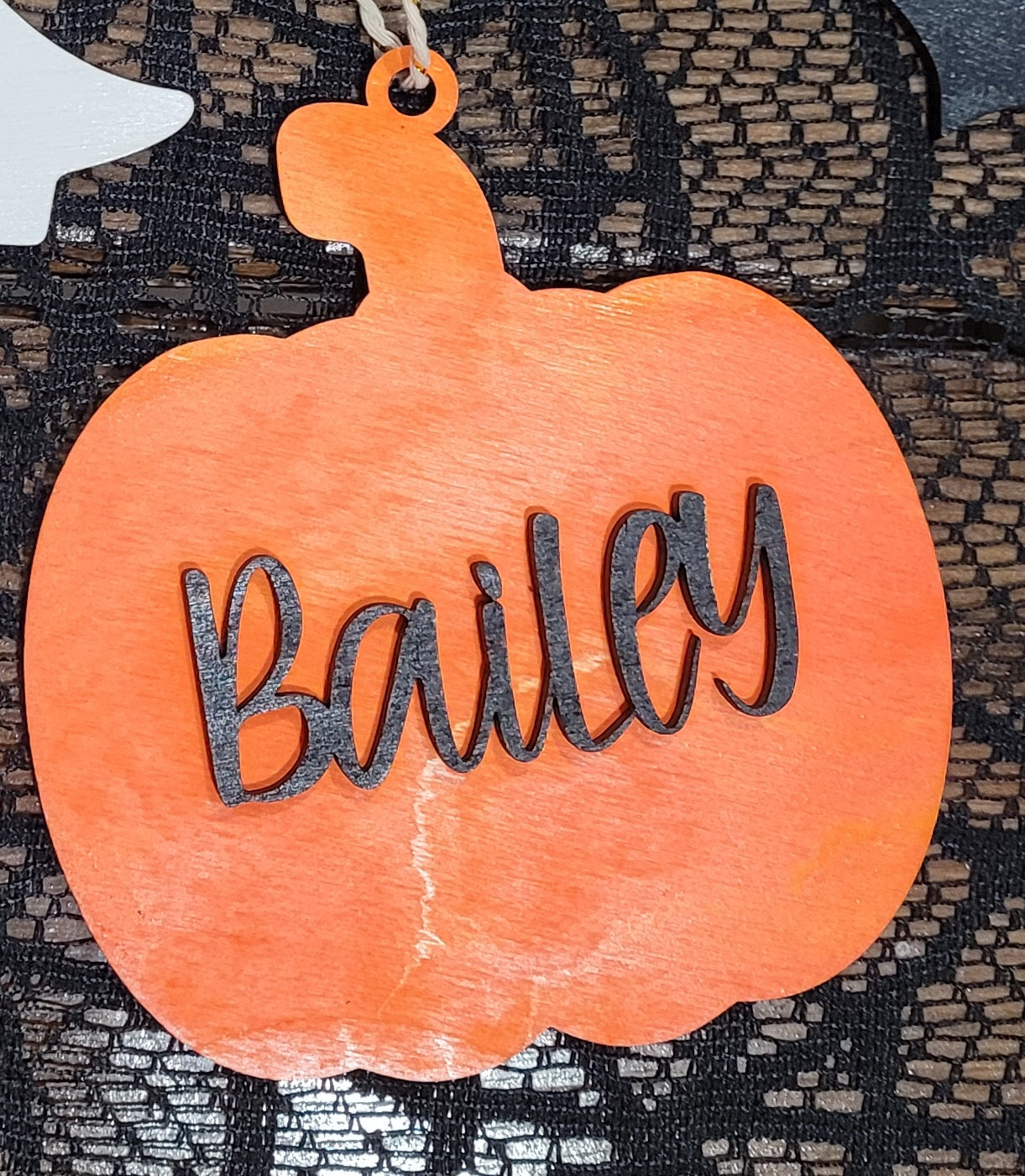 Personalized Wood Halloween Bag Tags / Ghost / Bat / Witch Hat / Pumpkin