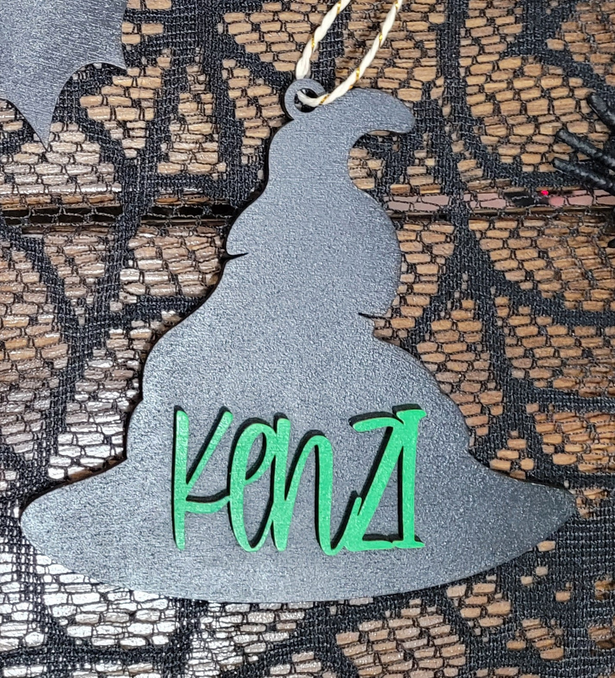 Personalized Wood Halloween Bag Tags / Ghost / Bat / Witch Hat / Pumpkin