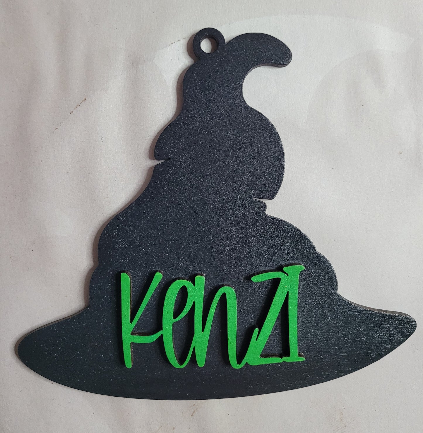 Personalized Wood Halloween Bag Tags / Ghost / Bat / Witch Hat / Pumpkin