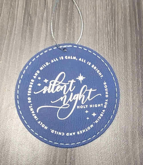 Blue Leatherette Christmas Ornaments