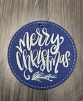 Blue Leatherette Christmas Ornaments