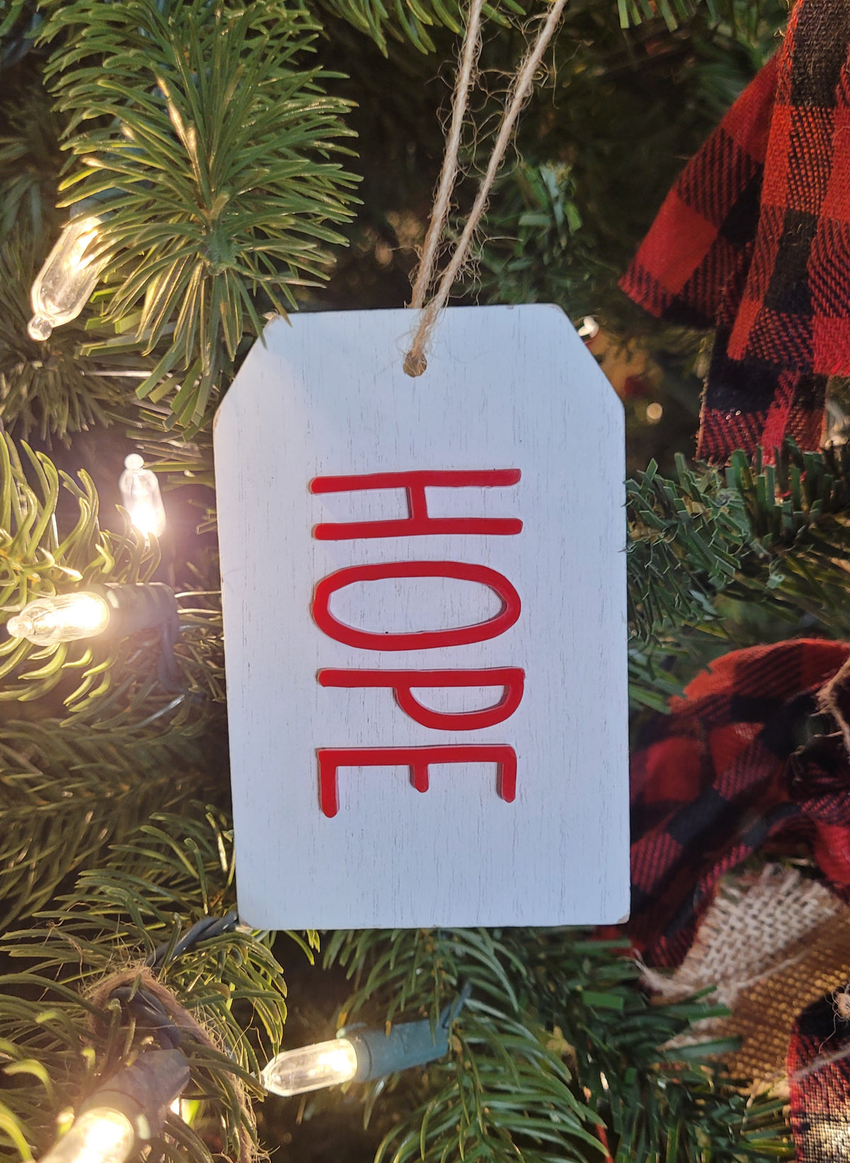Christmas Wood Ornament: Acrylic Word Tag