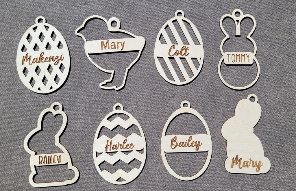 Custom Easter Basket Wood Name Tags