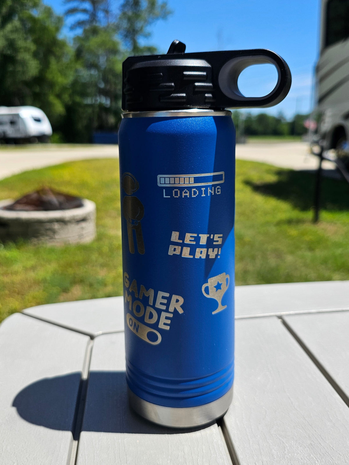 Custom 20oz Gamer Themed Water Bottle