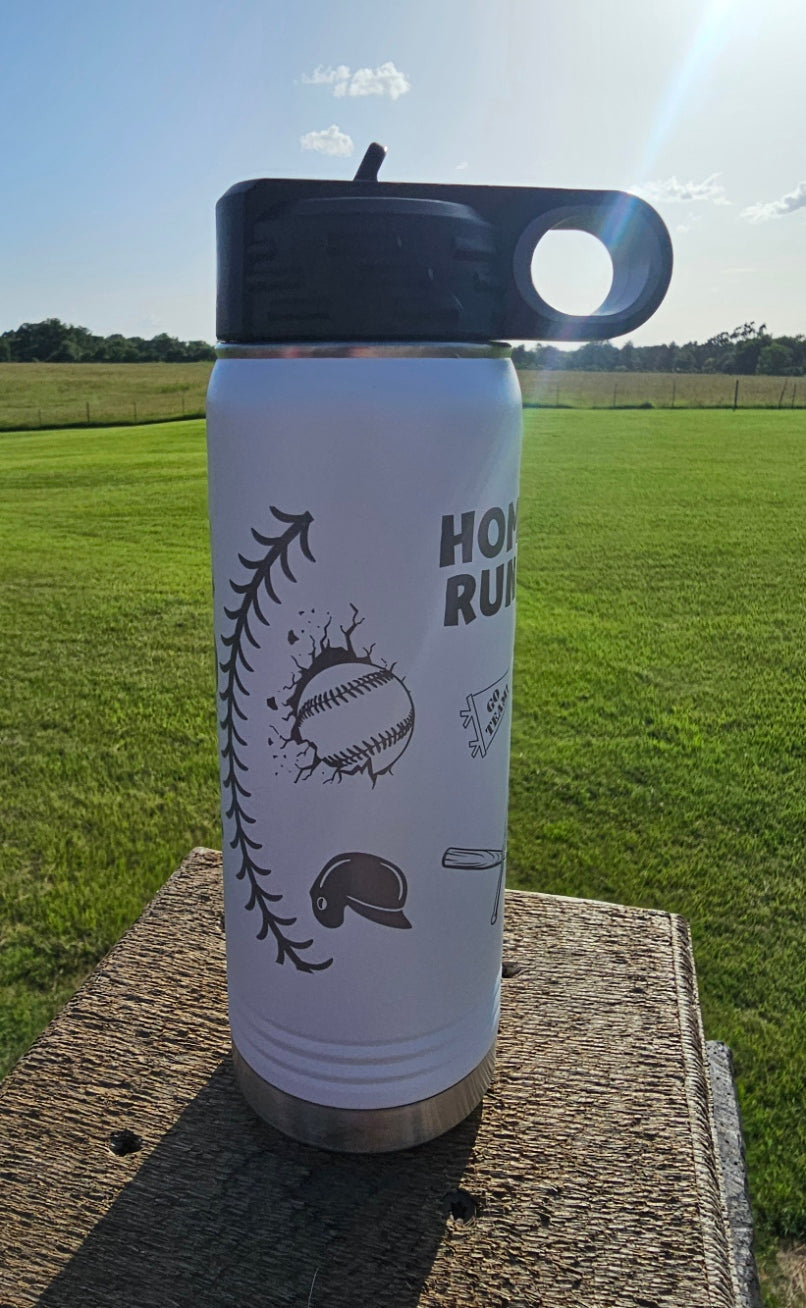 Personalized Baseball Themed 20oz Water Bottle