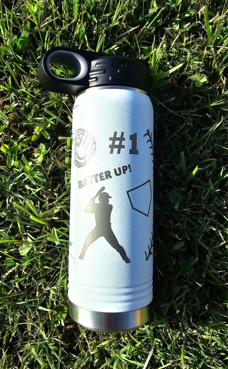Personalized Baseball Themed 20oz Water Bottle