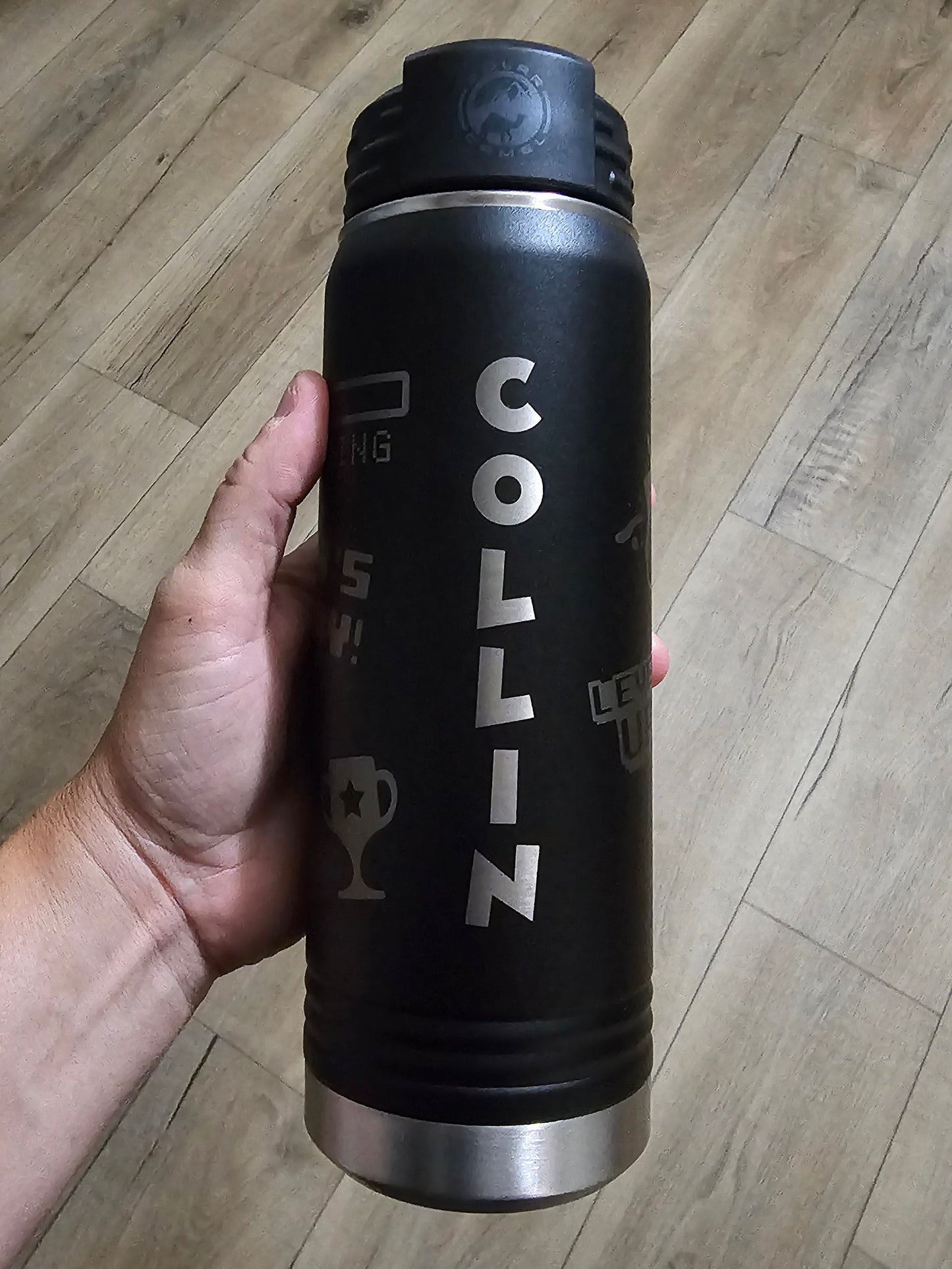 Custom 20oz Gamer Themed Water Bottle