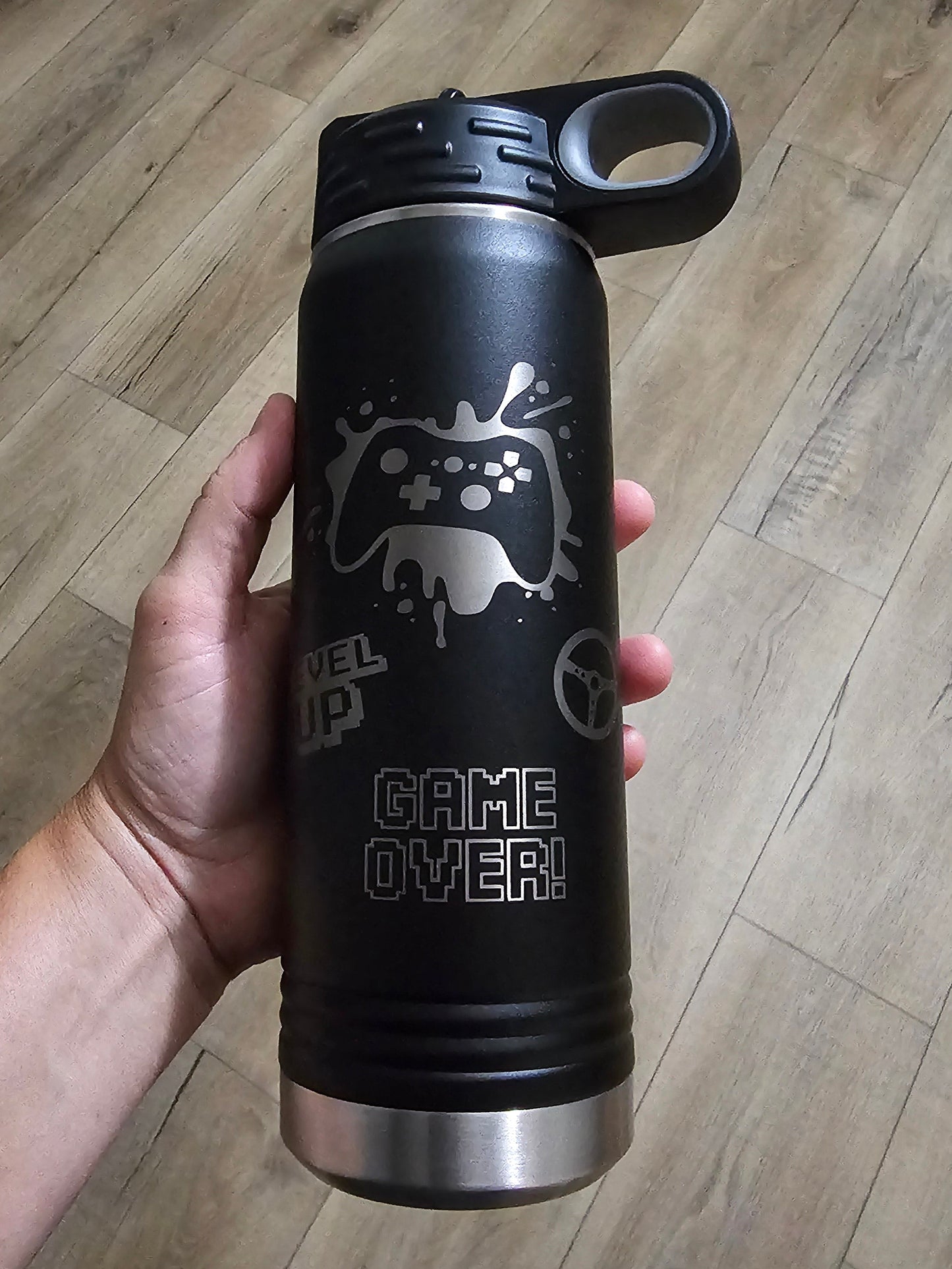Custom 20oz Gamer Themed Water Bottle