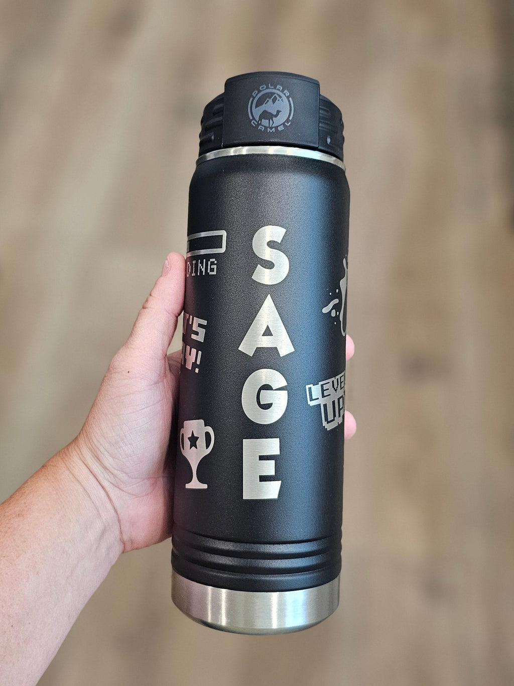 Custom 20oz Gamer Themed Water Bottle