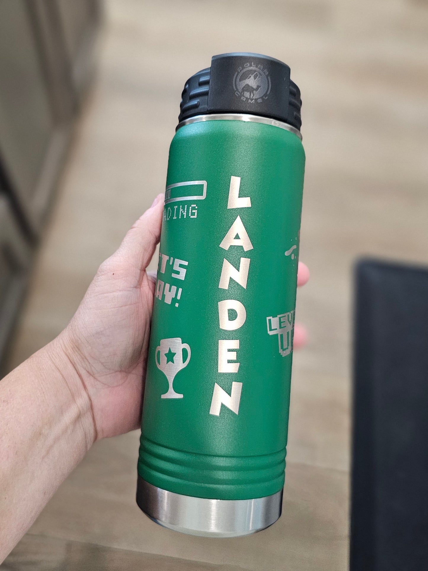 Custom 20oz Gamer Themed Water Bottle