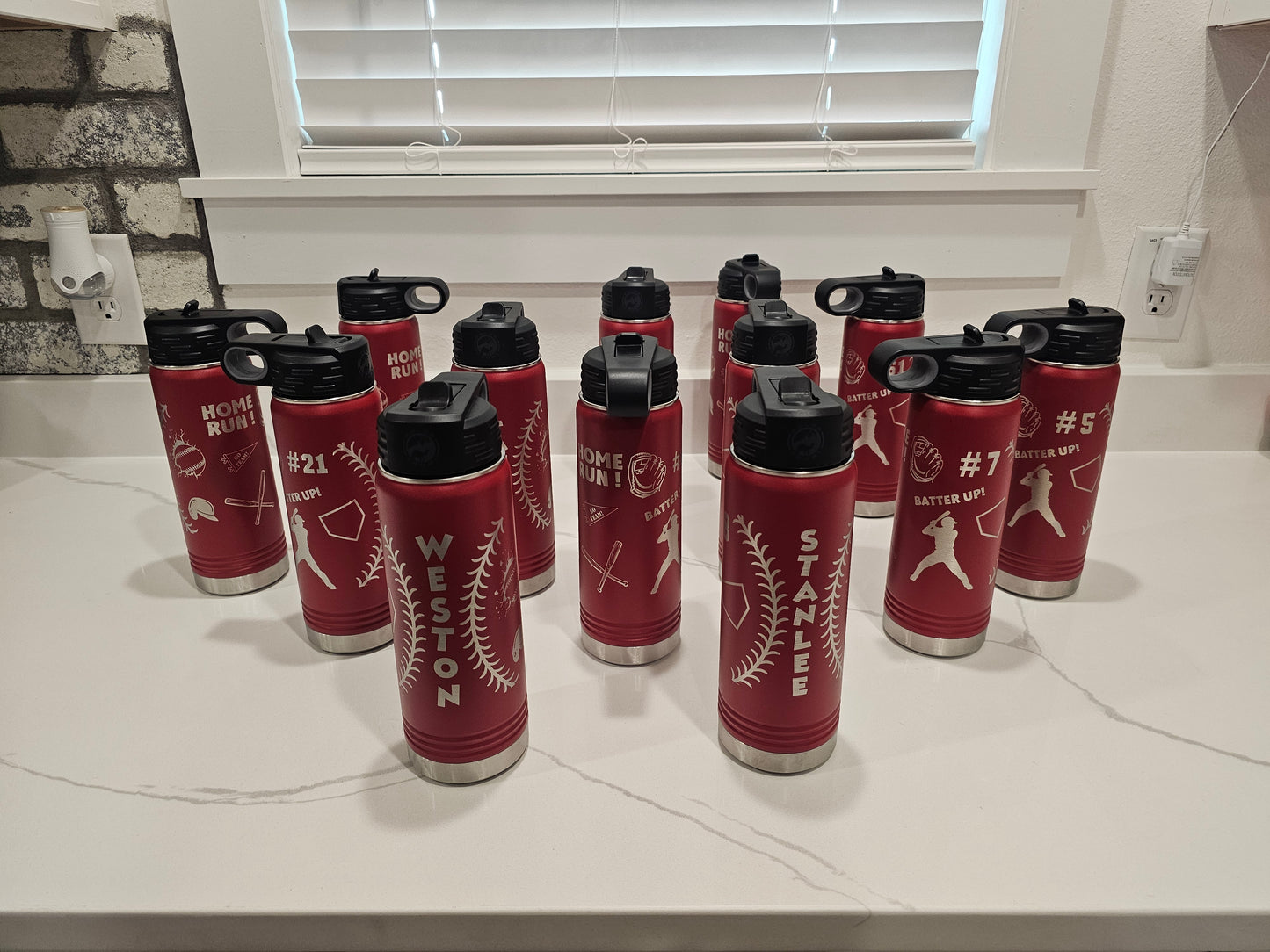 Personalized Baseball Themed 20oz Water Bottle