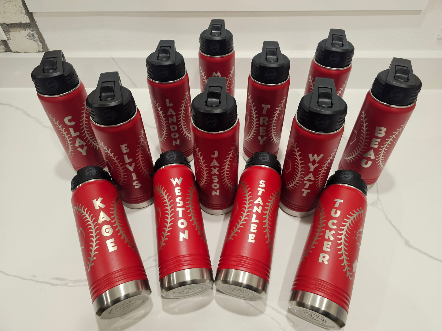 Personalized Baseball Themed 20oz Water Bottle