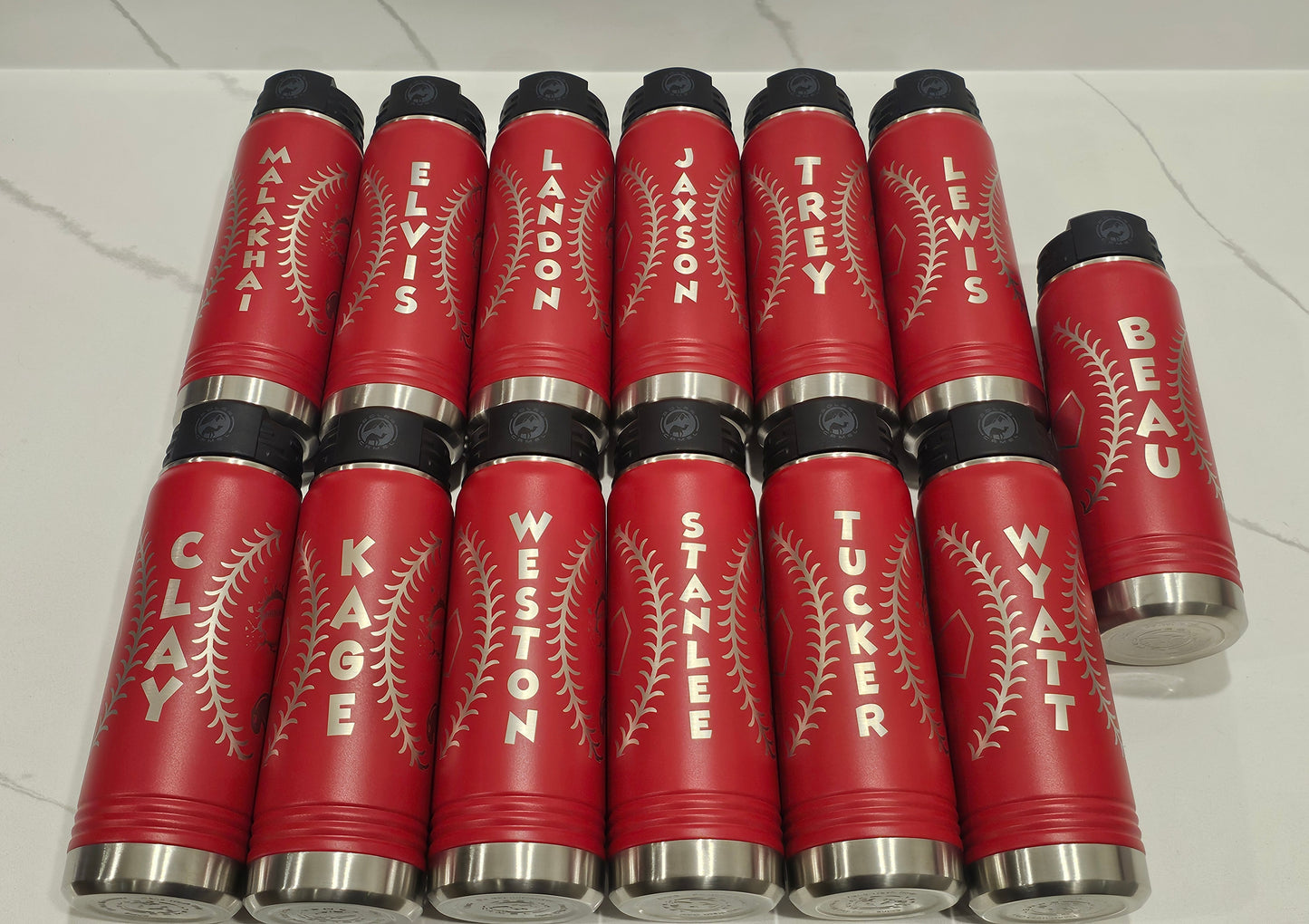 Personalized Baseball Themed 20oz Water Bottle