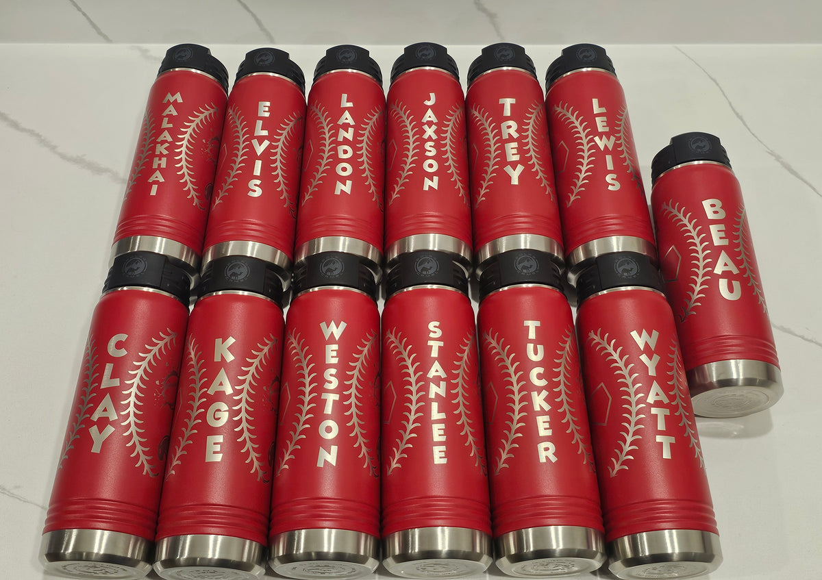 Personalized Baseball Themed 20oz Water Bottle