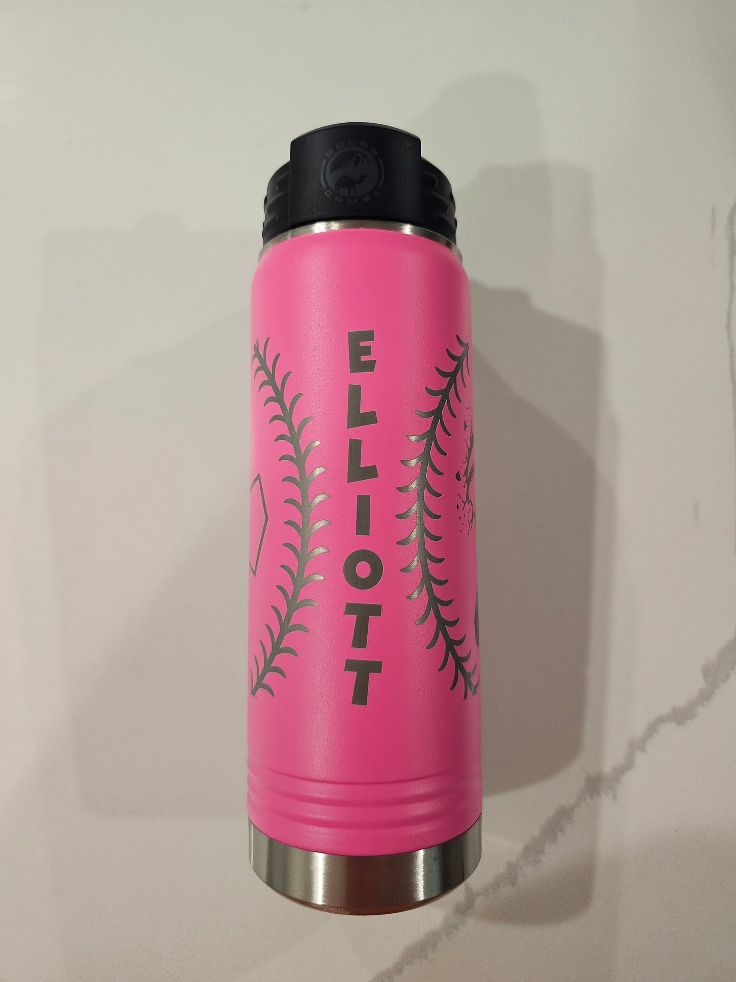 Personalized Baseball Themed 20oz Water Bottle