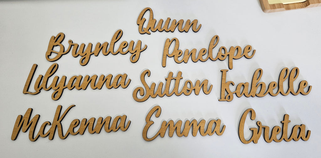 Gold Painted Wood Name Place Settings