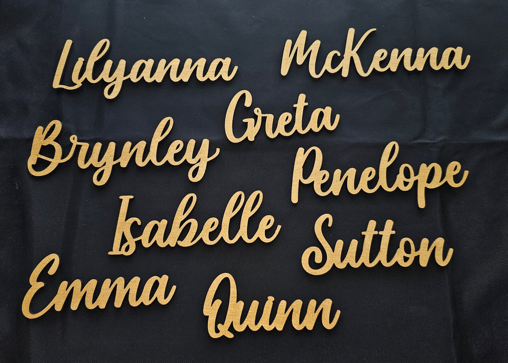 Gold Painted Wood Name Place Settings