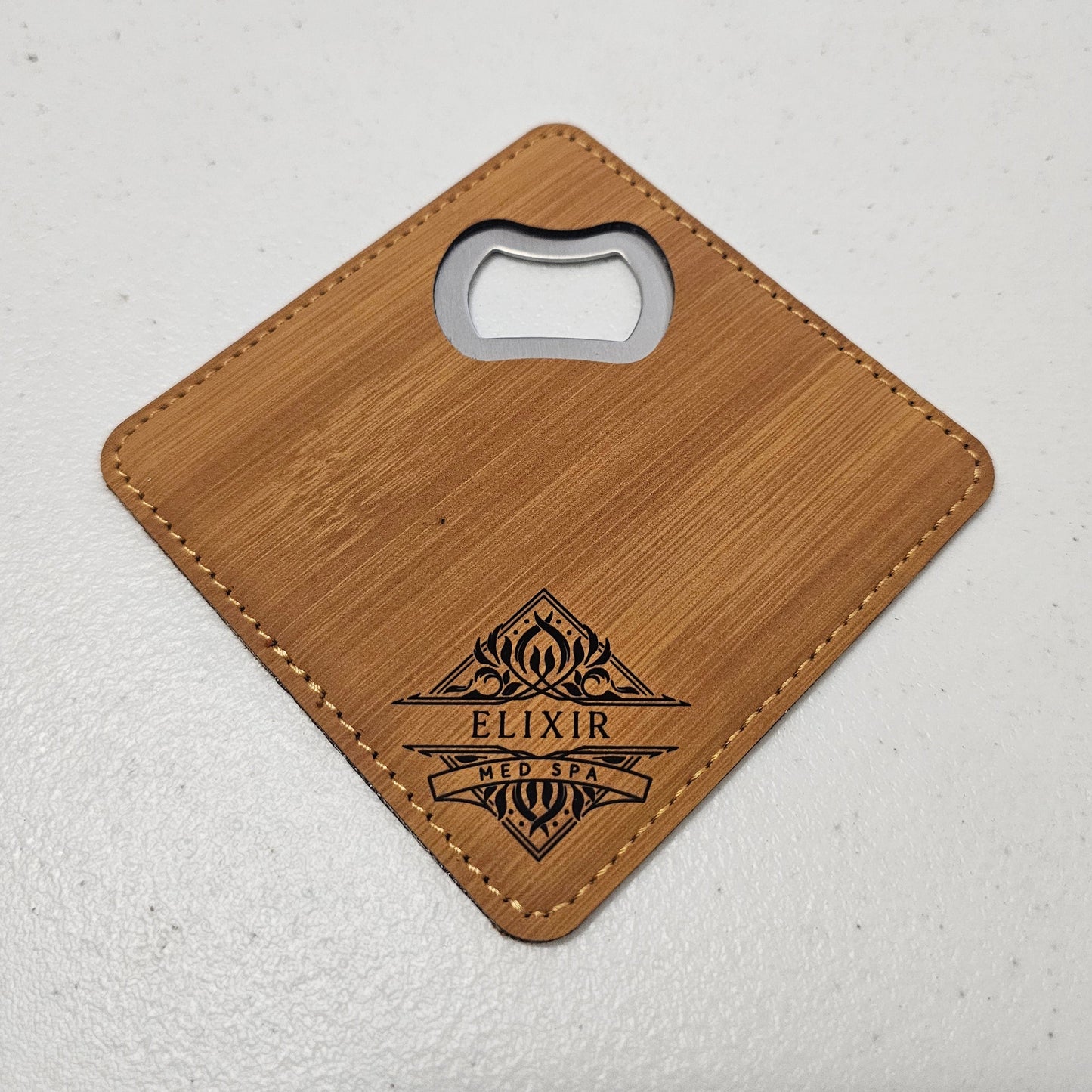 Custom Engraved Bottle Opener Coaster