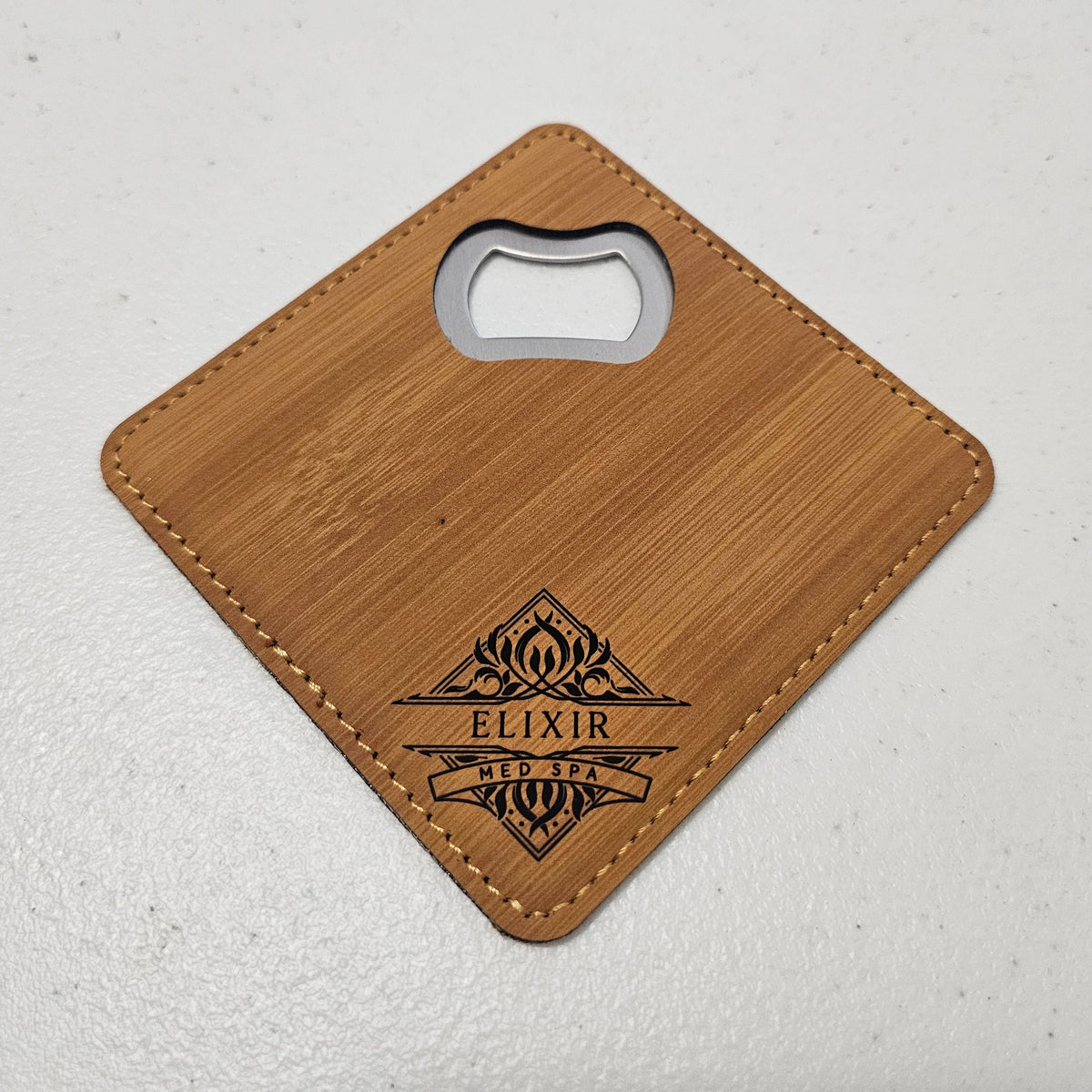 Custom Engraved Bottle Opener Coaster