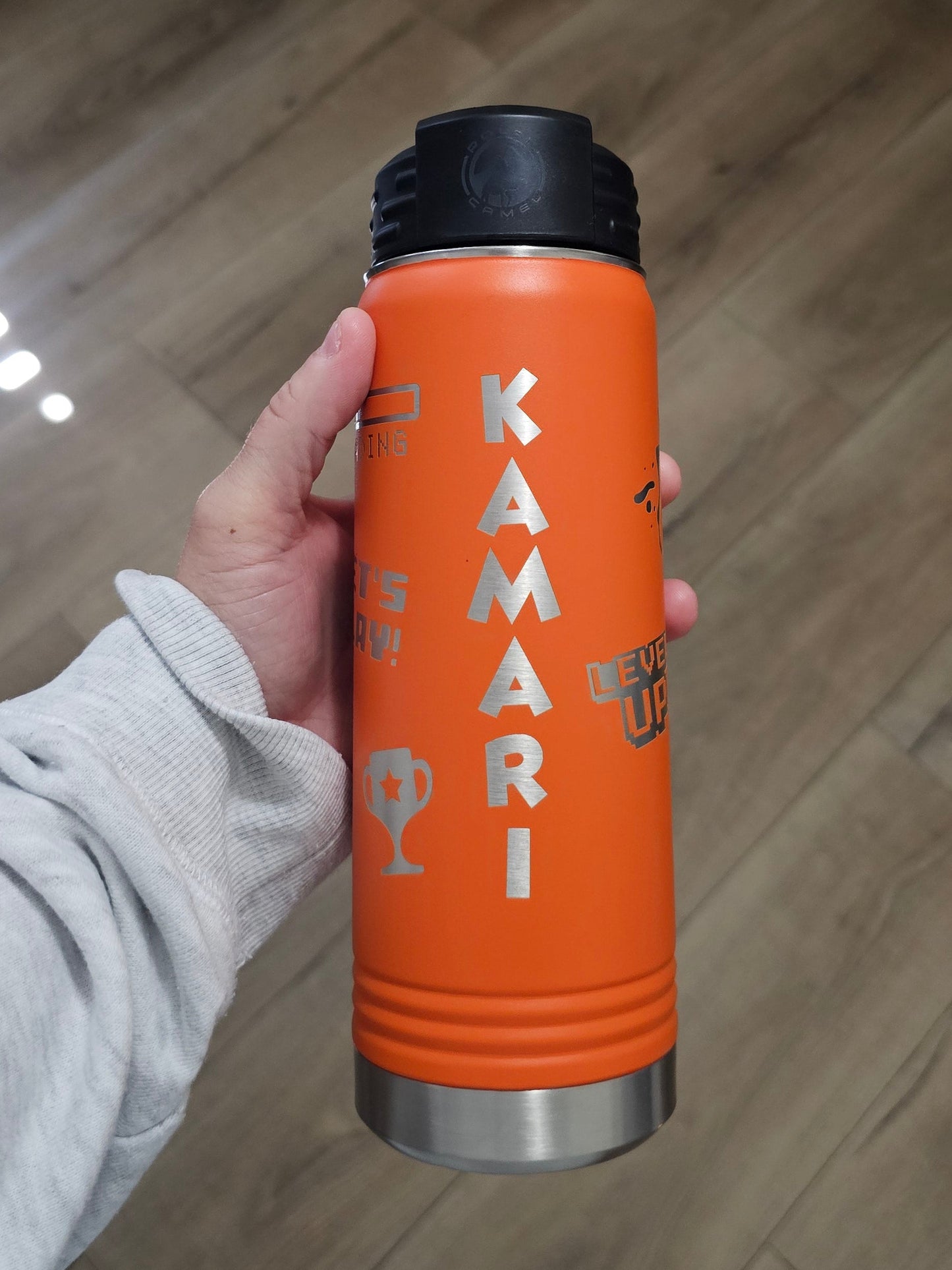Custom 20oz Gamer Themed Water Bottle