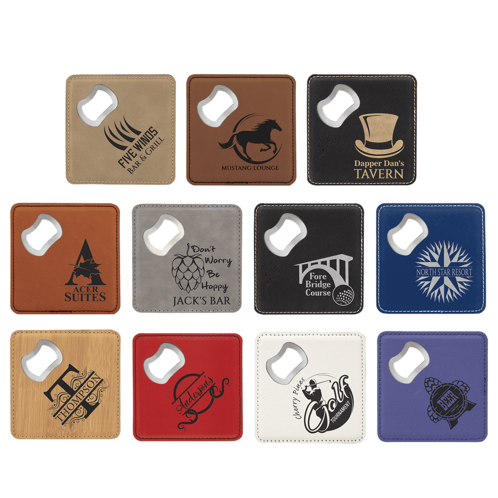 Custom Engraved Bottle Opener Coaster