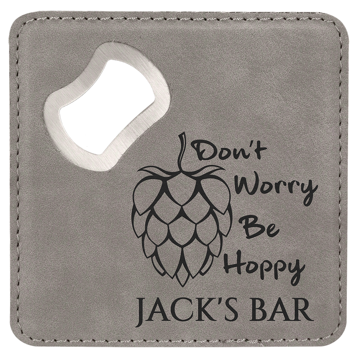 Custom Engraved Bottle Opener Coaster