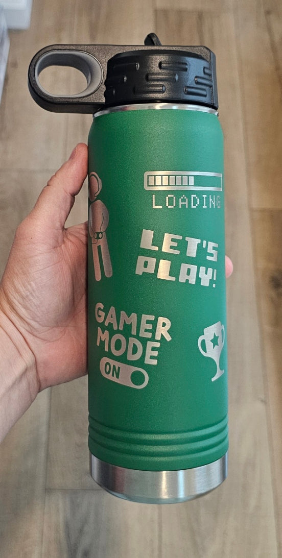Gamer themed water bottle