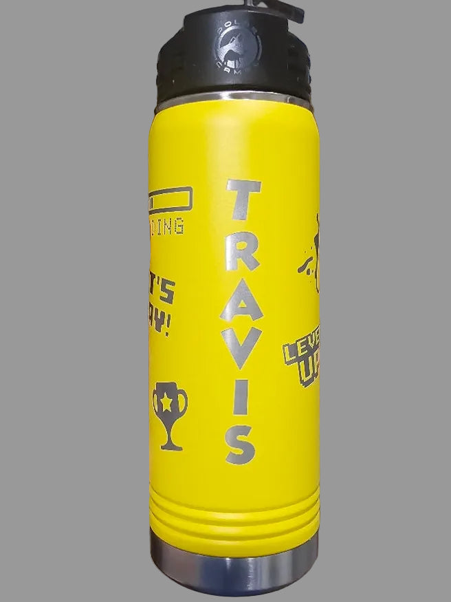 Gamer themed water bottle.