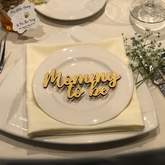 Gold Painted Wood Name Place Settings
