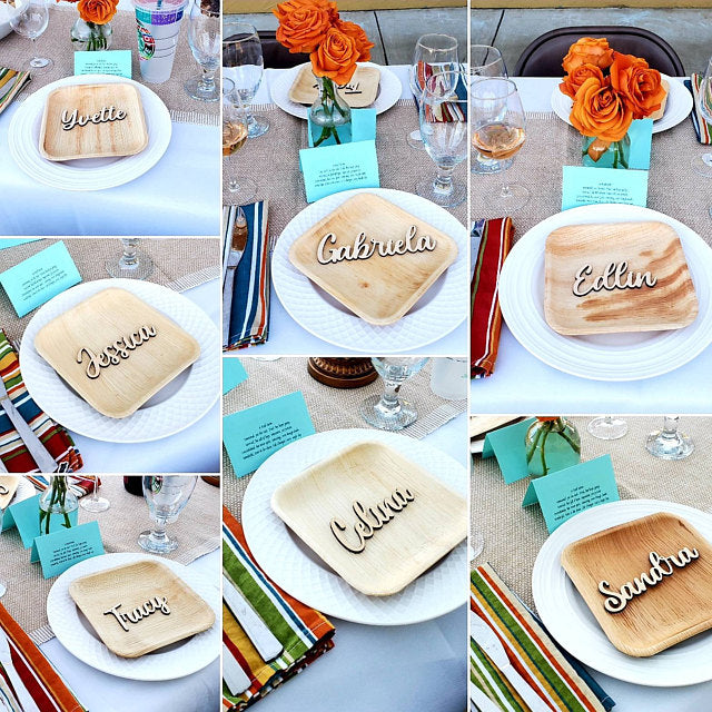 Wood Name Place Settings