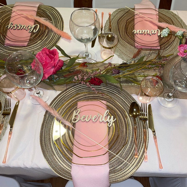Wood Name Place Settings