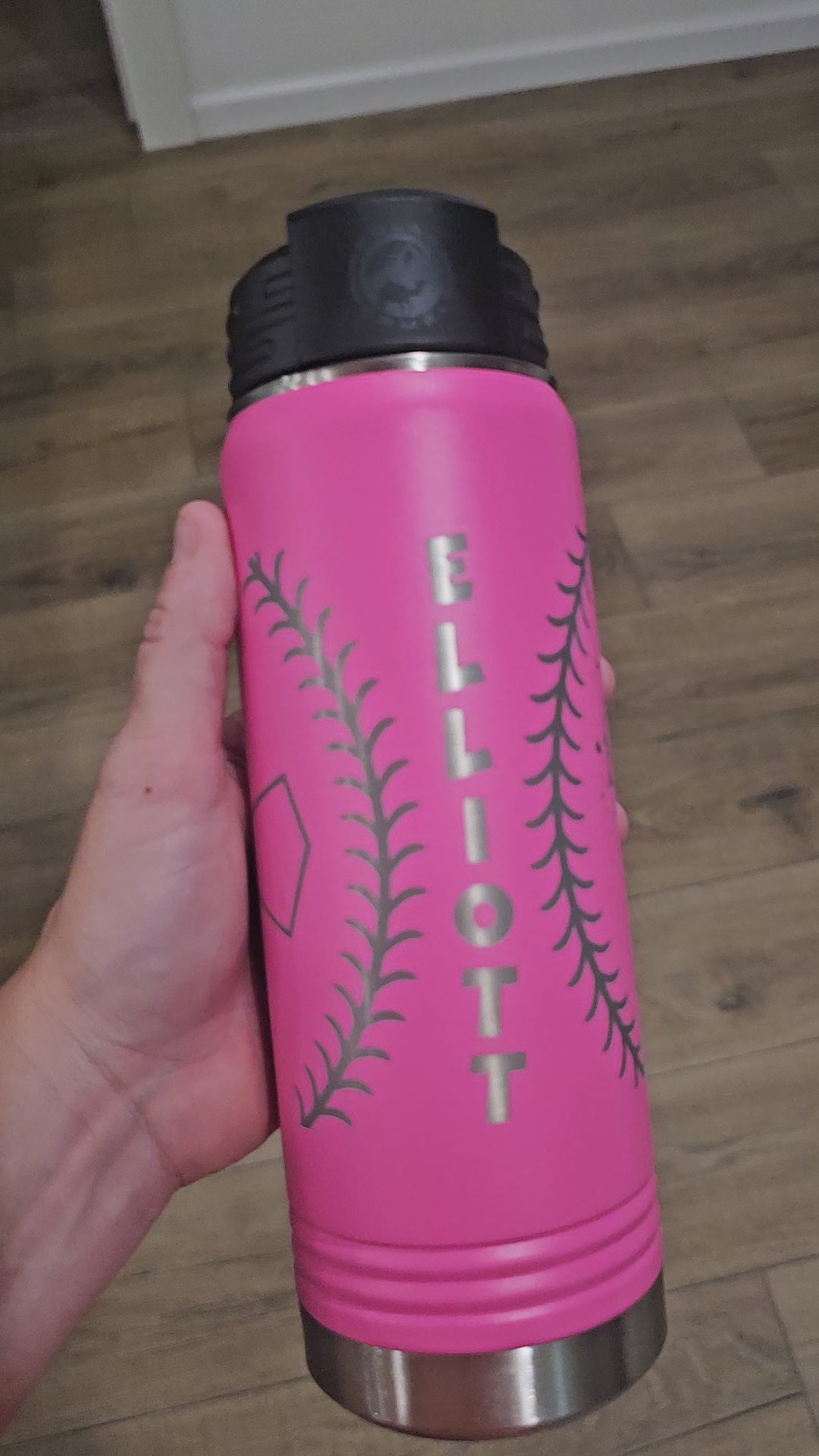 Personalized Baseball Themed 20oz Water Bottle