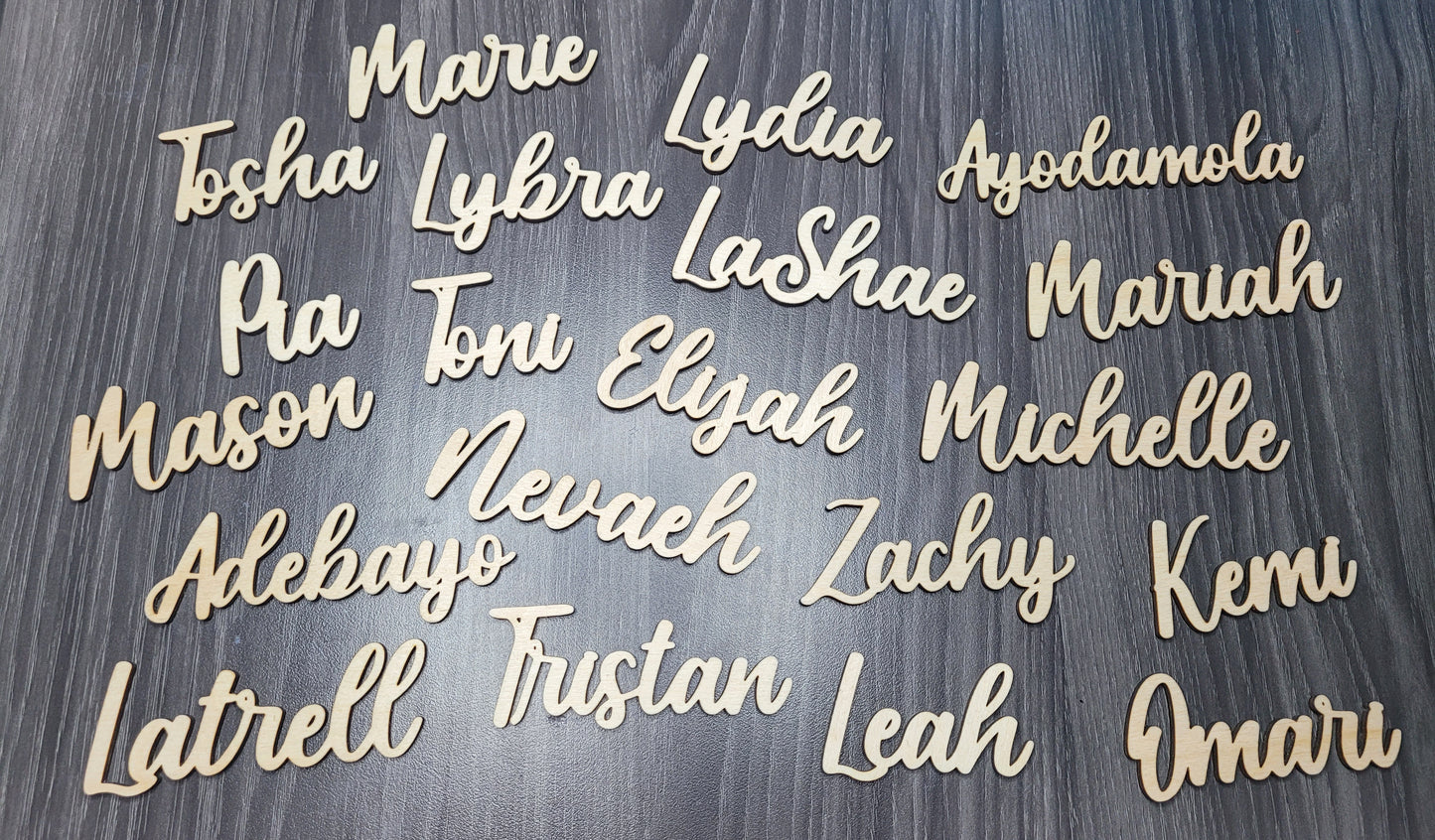 Wood Name Place Settings