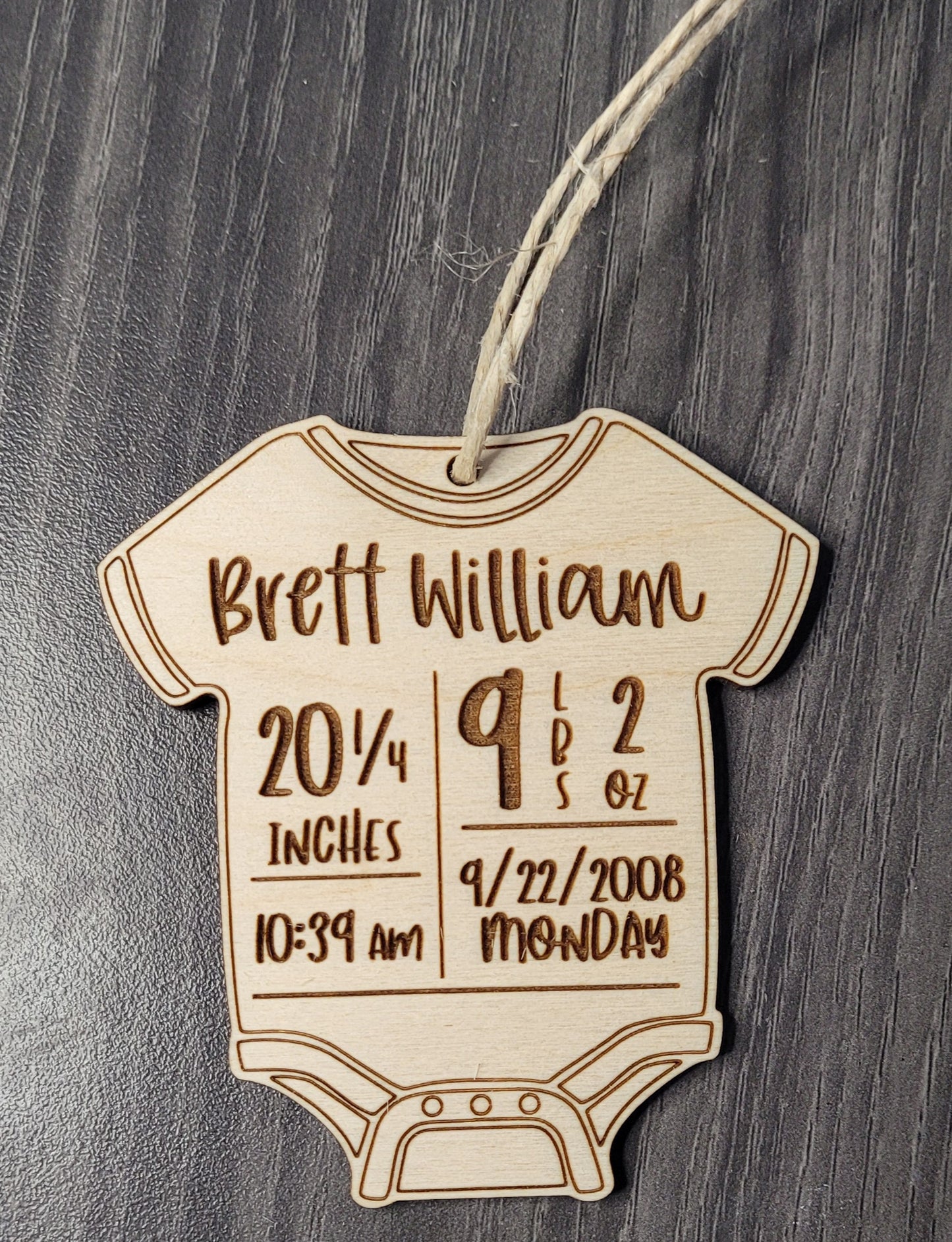 Baby Stats Christmas Ornament / Baby Gift Tag