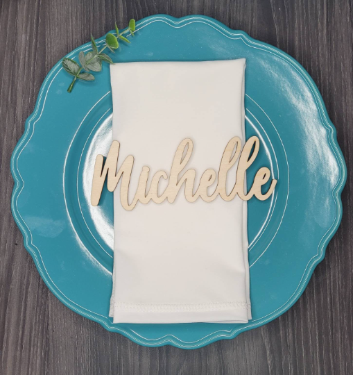 Wood Name Place Settings