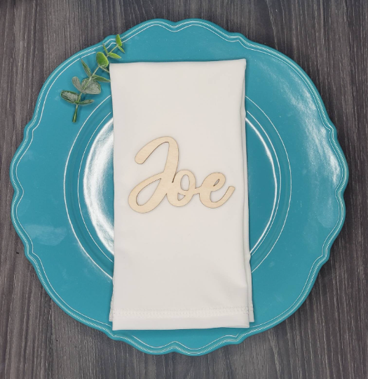 Wood Name Place Settings