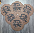 Monogram Brown Leatherette Coasters / Leather Coasters