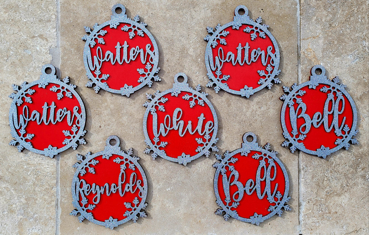 Personalized Double layer Family Name Ornament