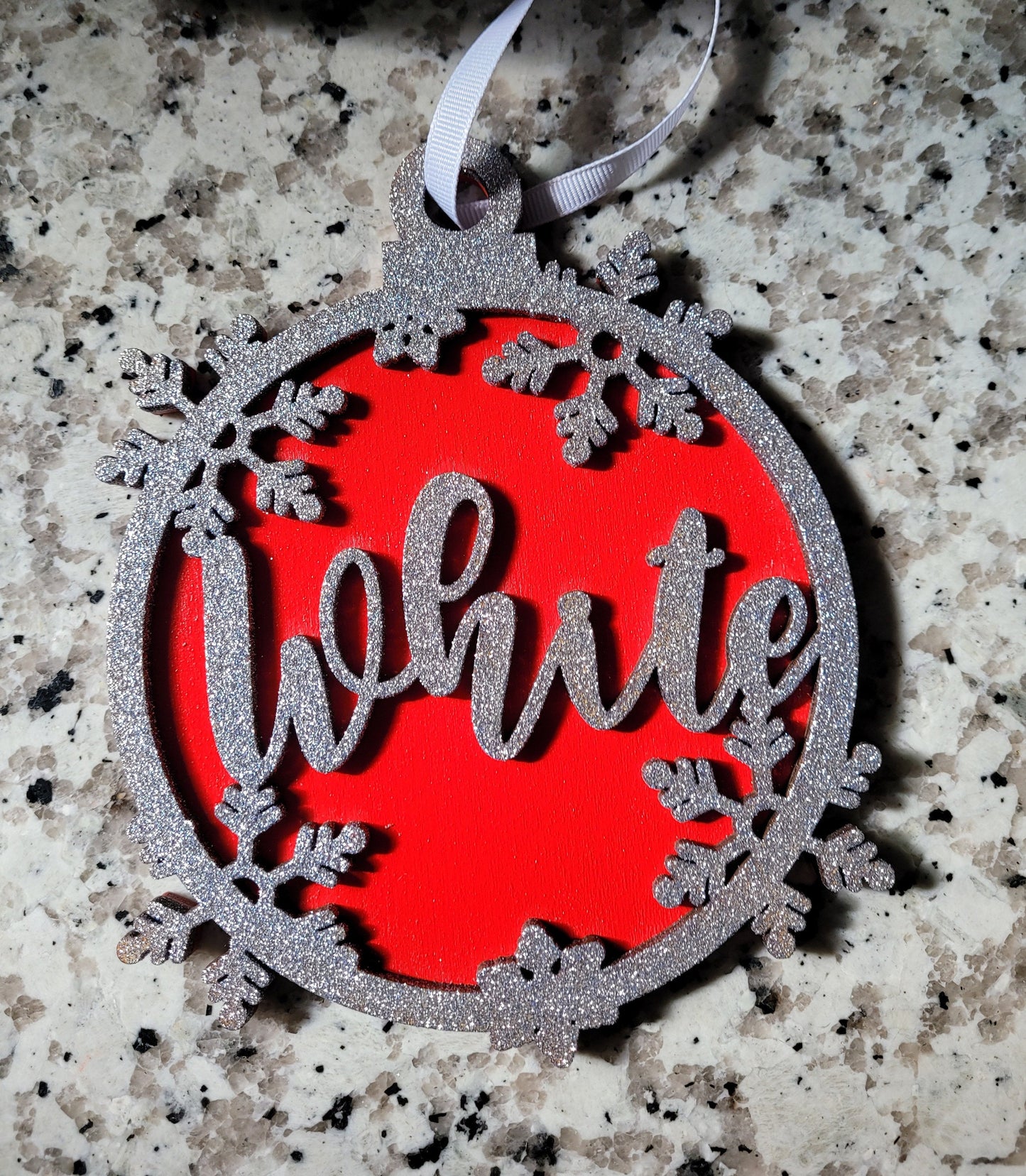 Personalized Double layer Family Name Ornament