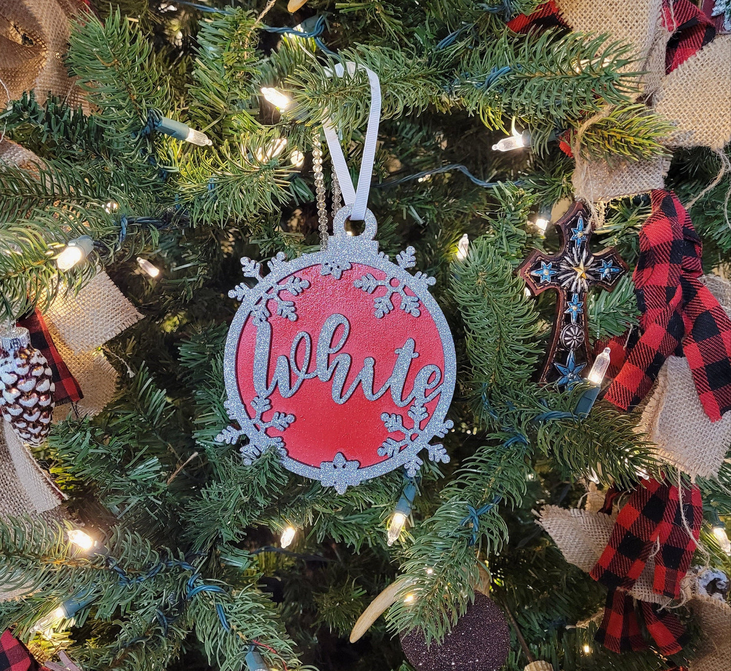 Personalized Double layer Family Name Ornament
