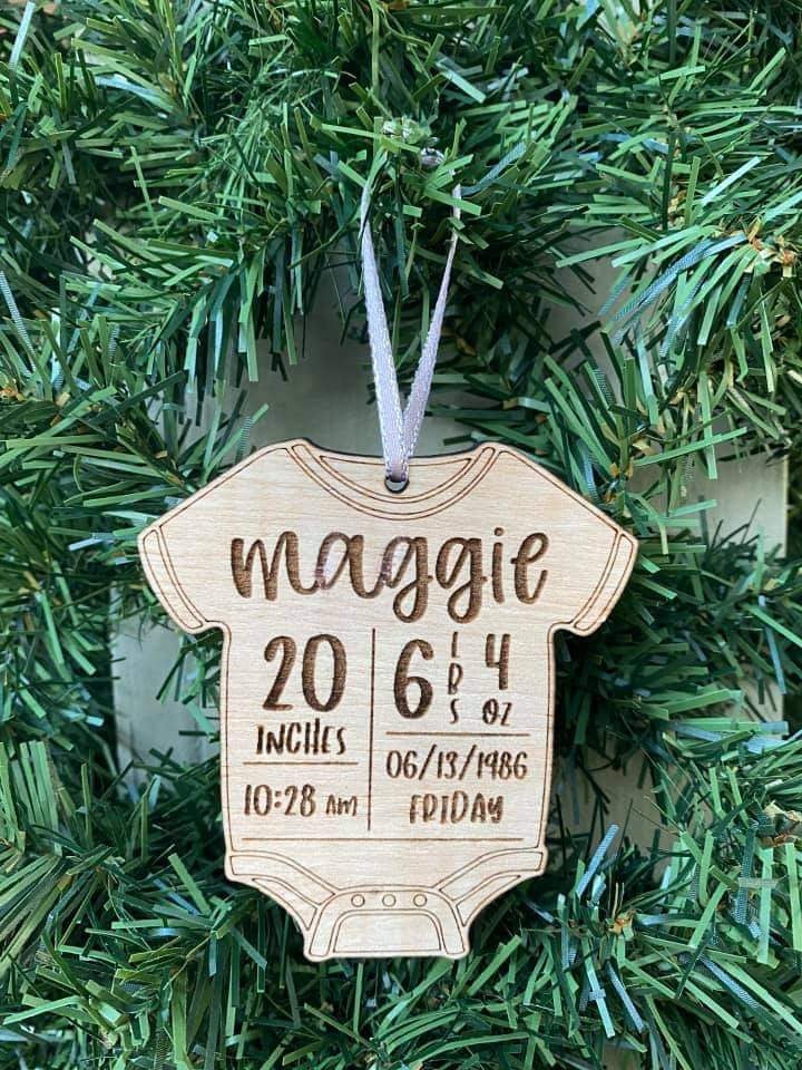 Baby Stats Christmas Ornament / Baby Gift Tag