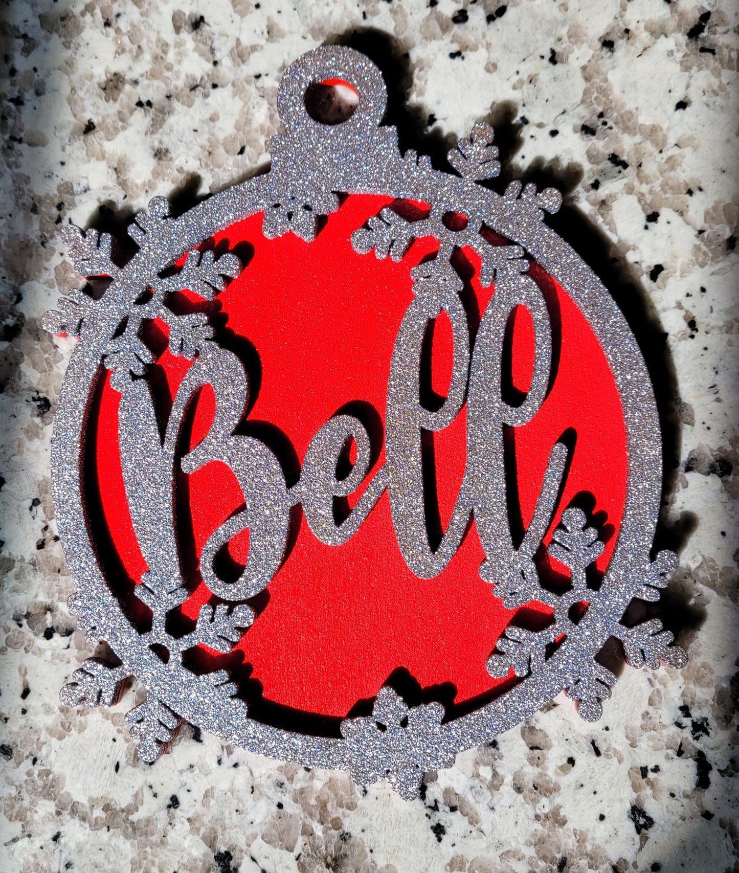 Personalized Double layer Family Name Ornament